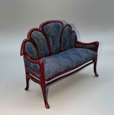 SOFÁ MINIATURA CASA DE MUÑECAS 1:12 BESPAQ GUADIE ART MOVEAU - AZUL MARINO - P3605 Foto 1 de 3