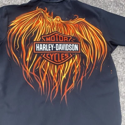 Camisa de motocicleta Harley Davidson 3Xl Eternal EAGLE con botones Foto 1 de 4