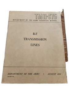US Dept Army Book TM 11-675 R-F Transmission Lines 1951 - Picture 1 of 11