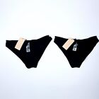 2 x Mango Black Briefs UK Large (10-12) Lace Panel Front Knickers BNWT
