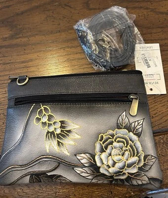 Bolso de cosméticos de cuero Biacci con correa bandolera y bolsillos exteriores e interiores Foto 1 de 3