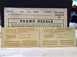 Champ HO Decal HD-19 Express Refrigerator Data Dulux Gold - Picture 1 of 4