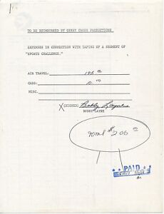 1978 BOBBY LAYNE HOF Football TV Show Appearance SIGNED Contract