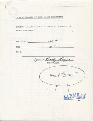 Bobby Layne Hof 1978 serie de televisión de fútbol americano aparición contrato firmado Foto 1 de 2