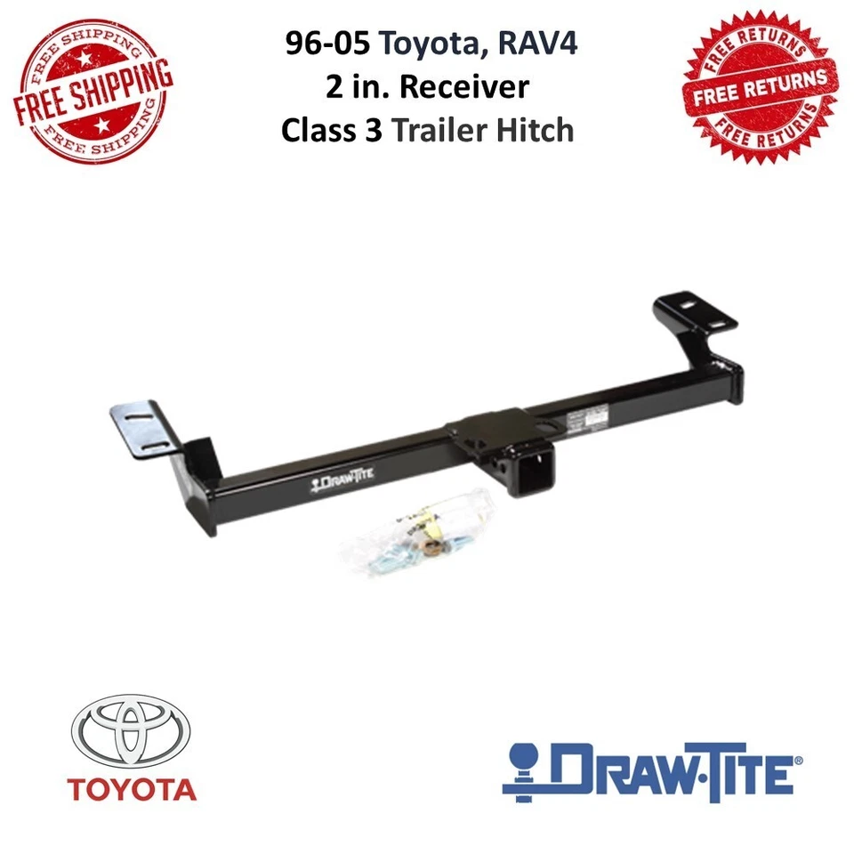 Draw-Tite 75125 Trailer Hitch Class III, Black 2" Receiver For 96-05 Toyota RAV4 - Image 1 of 4