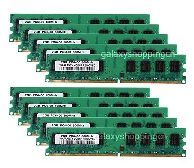20GB 20G 10PCS 2GB 2 G DDR2 PC2-6400 800MHz 240PIN DIMM Desktop Memory RAM Intel - Image 1 of 4