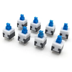 30PCS Cap Self-locking Type Square Button Switch Control Blue 8X8mm - Picture 1 of 4