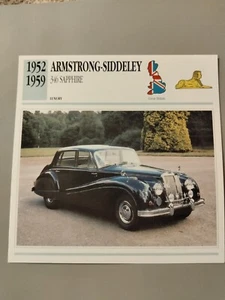 CLASSIC CARS Atlas Editions 52/59 ARMSTRONG-SIDDELEY 346 Sapphire free ship - Picture 1 of 2