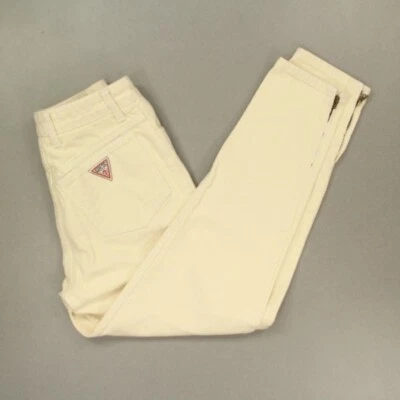 Pantalones de mezclilla para mujer Guess by George Marciano talla 28 crema cremallera tiro alto al tobillo de colección EE. UU. Foto 1 de 4