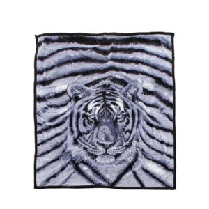 1000GSM White Tiger Luxury Quality 2 Ply Mink Blanket 200 x 240 cm - Picture 1 of 3