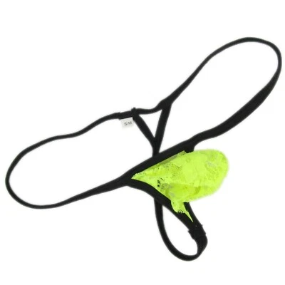 K493 Мужские струны мешок стринги трусиков треугольник назад эластичный кружева цветочный - Изображение 1 из 4