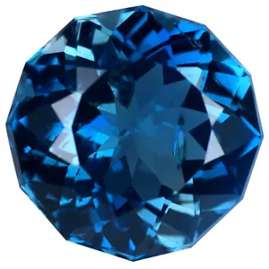 3,87ct Fabulous Rund (10x9mm) Beheizt Brasilien London Blue Topas Edelstein - Bild 1 von 1