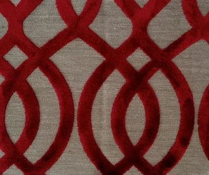 OSBORNE & LITTLE Du Barry Velvet Red Natural Remnant New - Picture 1 of 1