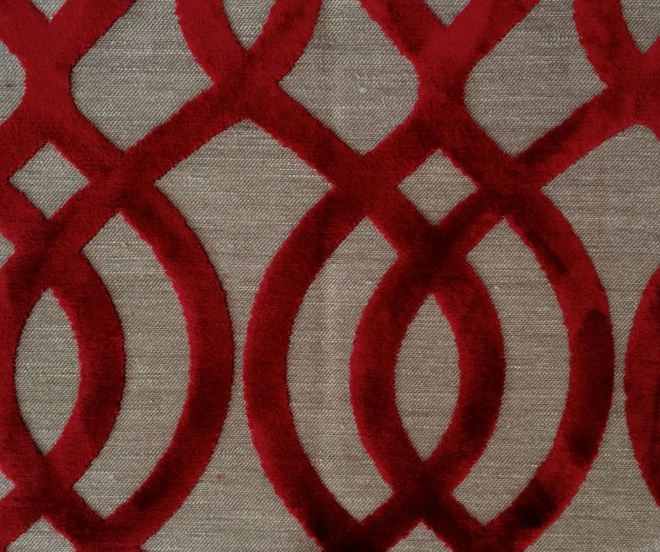 OSBORNE & LITTLE Du Barry Velvet Red Natural Remnant New - Image 1 of 1