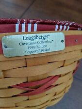 Vintage Longaberger Basket Handwoven Signed 1999 Dresden Ohio USA Liner Wicker