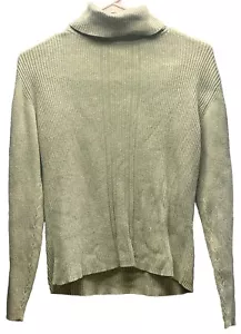 Maglione girocollo Liz Claiborne Sport puro cotone maglia cavo turchese piccolo - Foto 1 di 12