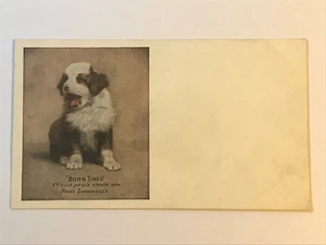 Tarjeta postal publicitaria de perro victoriano Hood's zarzaparrilla "nacido cansado" - Imagen 1 de 2