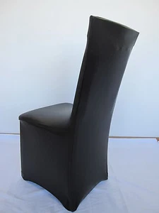 Stuhlhusse Stretch METALLIC SCHWARZ wasserabweisend für gerade oder runde Lehnen - Bild 1 von 3
