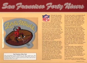 SAN FRANCISCO FORTY NINERS Willabee & Ward NFL GOLDEN AGE FOOTBALL PATCH ~ 49ers - Picture 1 of 1
