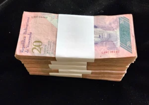 500 x Venezuela 20 bolivares banknotes/ 2007-2015 issue / CIRCULATED bundles P91 - Picture 1 of 3