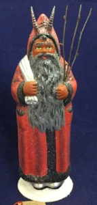 2023 New Ino Schaller Bayern Papier Mache Germany Krampus Red Glitter 12" - Picture 1 of 8