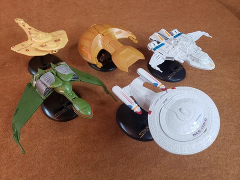 LOT of 5 Star Trek Strike Force ships Playmates loose Enterprise Klingon VINTAGE Cover
