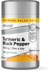 Turmeric & Black Pepper | 150 Capsules | 500mg Turmeric (Curcuma longa) with Bl