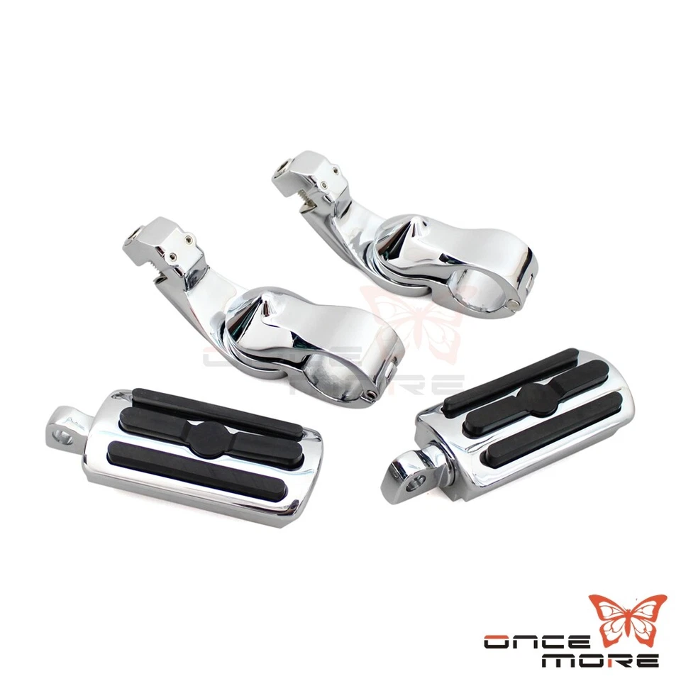 Clavijas de carretera para motocicleta de 1 1/4" reposapiés con abrazaderas de clavija de montaje para Harley Foto 1 de 4