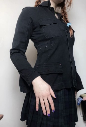 Archivio Vintage Prada Giacca Cappotto Nero Tab Rosso Sopracamicia Anni 90 Milano Lusso