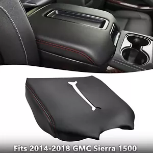 Fits 2014-2018 GMC Sierra Center Console Armrest Bucket Seat Cover Red Stitch - Picture 1 of 12