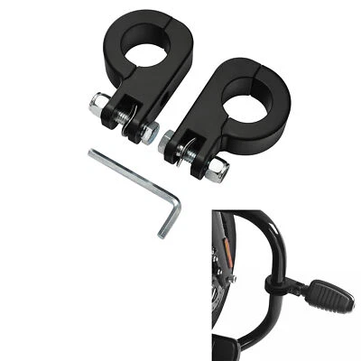 Abrazaderas de montaje de estriba de protección de motor de carretera de 1 1/4" aptas para Harley Road King Glide Foto 1 de 4