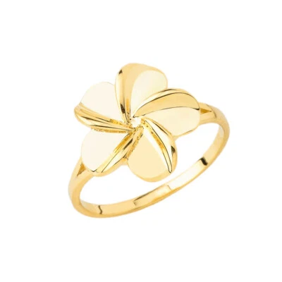 Hawaiian Plumeria Ring in Gold (Yellow/Rose/White) - Image 1 of 4