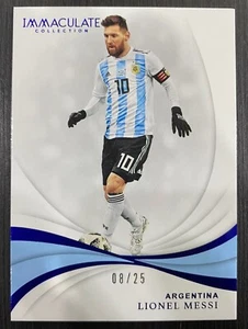 Lionel Messi 2018-19 Panini Immaculate SAPPHIRE Parallel #08/25 SP Argentina Cup - Picture 1 of 2