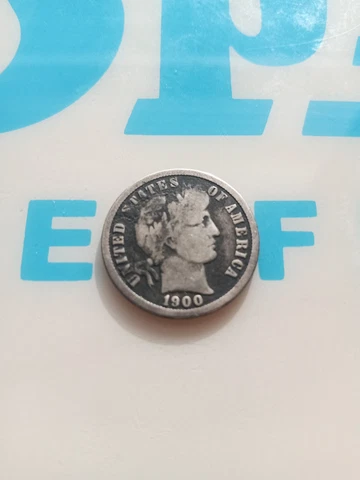 Better 1900-S US Barber Liberty Silver Dime Nice Album Filler Cover