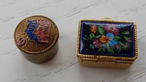 Vintage Mini Pill Pot Collectable Ceramic Decorative X 2 - Picture 1 of 4