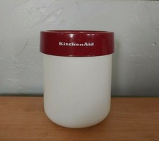 KitchenAid white ceramic utensil crock/holder, red plastic insert