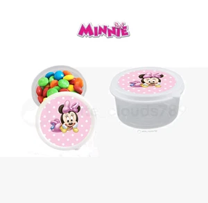 10 Minnie Baby Geburtstag Dusche Party Gastgeschenk Mickey Süßigkeiten Behälter 2,3 Unzen Befüllbar - Bild 1 von 1