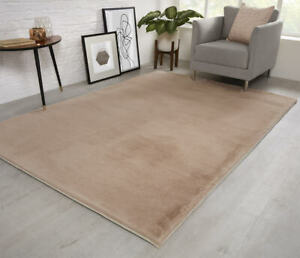 Natural Faux RABBIT FUR Soft Wool Shaggy Thick Large Rugs Carpet Mat Beige Mink