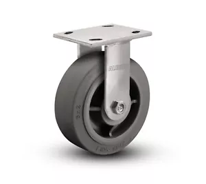 16XS08201R 8" x 2" Albion Rigid Plate Caster, TPR Wheel, 675 lbs Capacity - Picture 1 of 6