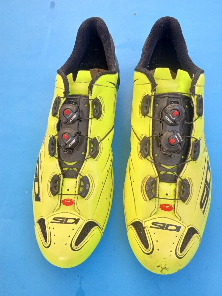 SiDi SHOT Carbon Vent 48 EU / 12.5 US 男式公路鞋 3 螺栓 Hi-Vis 霓虹黄色 — 第 1/4 张图片