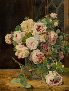 Ferdinand Waldemuller : "Bouquet of Roses at the Window" — Giclee Fine Art Print - Picture 1 of 7