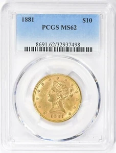 1881   LIBERTY HEAD EAGLE $10 GOLD PCGS MS62 - Picture 1 of 3