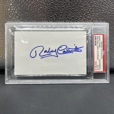 Rocky Colavito Signed 3X5 Index Card Indians, Tigers, Yankees PSA/Dna 2 - Image 1 of 2