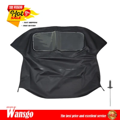 Black Convertible Soft Top Fit For Volkswagen VW Golf 1995 1996 1997-2001 Cabrio - Image 1 of 4