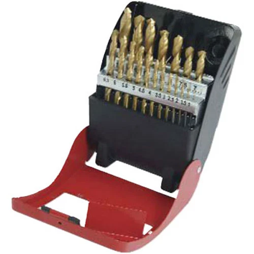 NEILSEN 19pc HSS Titanium Nitride Coated Drill Bit Set With Metal Box Case - 1-10mm
