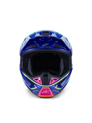 ALPINESTARS SM7 CAST HELMET BLUE/PNK/YLW FLUO GLOSSY - Image 1 of 4