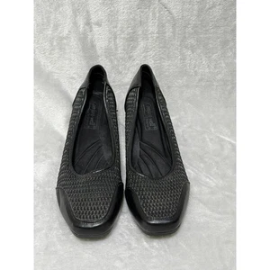 Zapatos de salón Comfort Well by Beacon negros tejidos punta cuadrada cómodos para mujer - Imagen 1 de 7