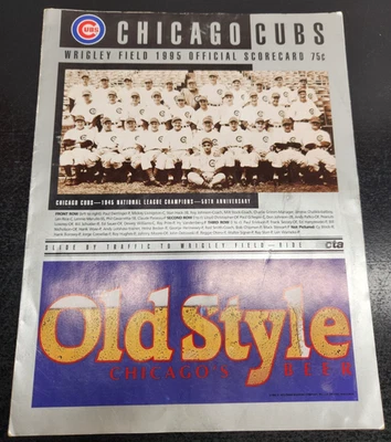 1995 MLB Chicago Cubs Wrigley Field Official Program Scorecard - Autographed - Image 1 of 4