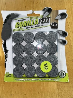 Almohadillas protectoras de piso Gorillafelteasy de 1” (25 mm) fieltro mezclado con lana de larga duración Foto 1 de 2