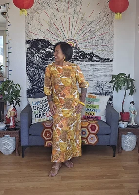 Vintage 60s Mod long Dress size small sewn - Image 1 of 4